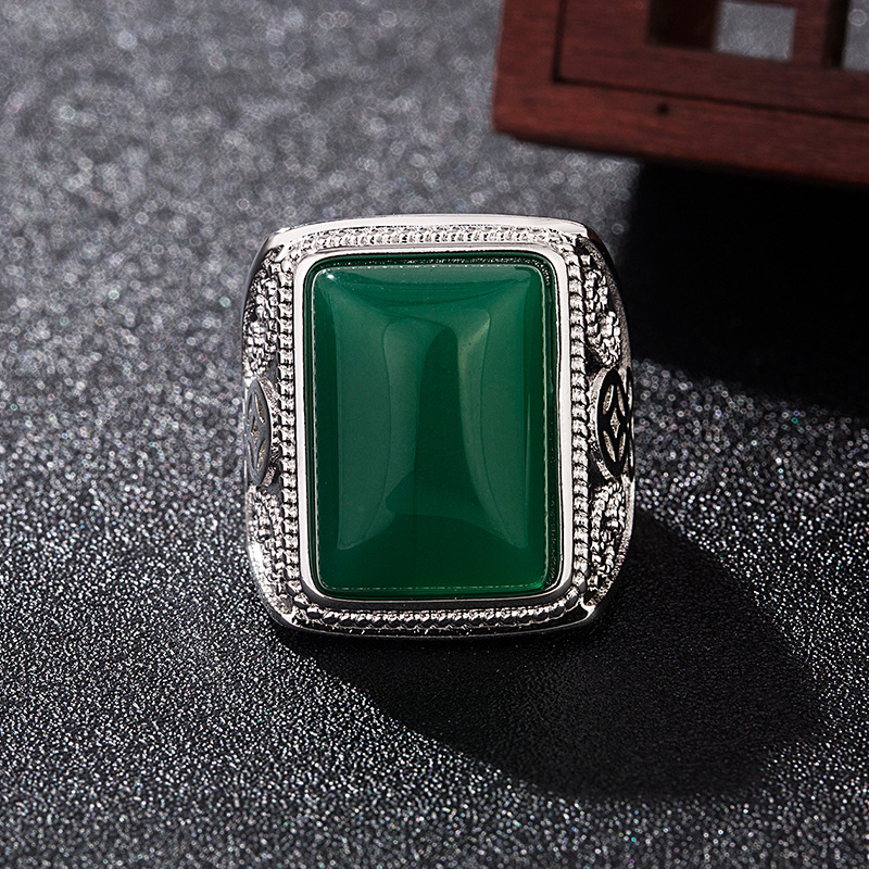 Vintage Fashion Design - Bagues en Jade naturel vert, bijoux