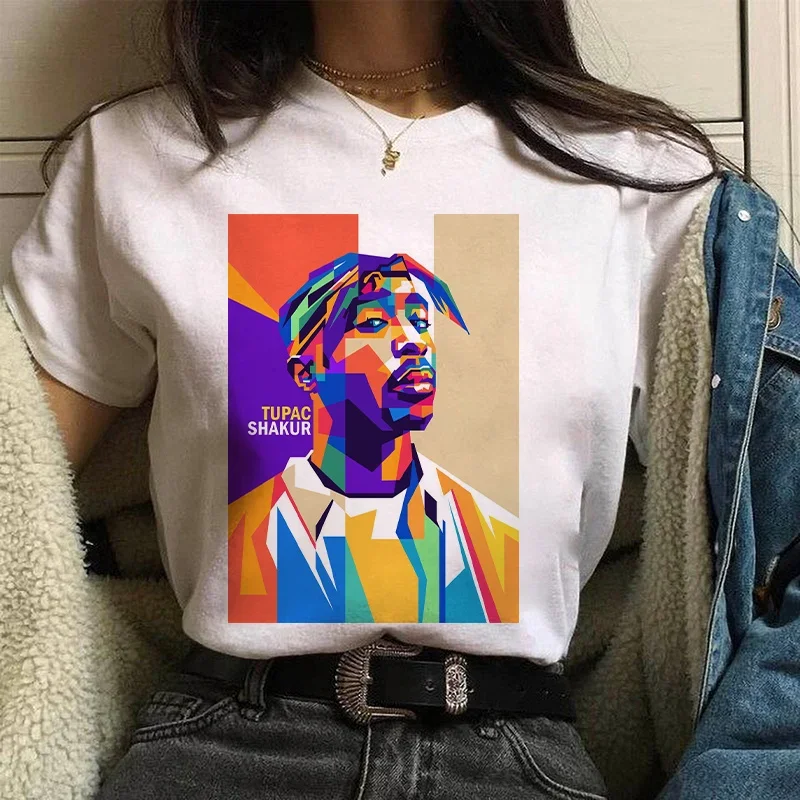 Tie Dye Shirt Vintage - TUPAC Streetwear Harajuku t-shirts femmes haut