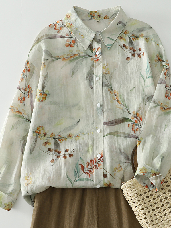Vintage Fashion Influencer - Chemise ample à manches longues pour