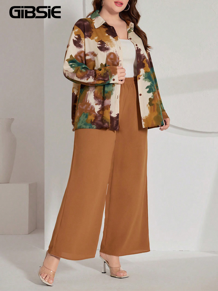 Tie Dye Shirt Vintage - Ensembles pantalon grande taille GIBSIE pour