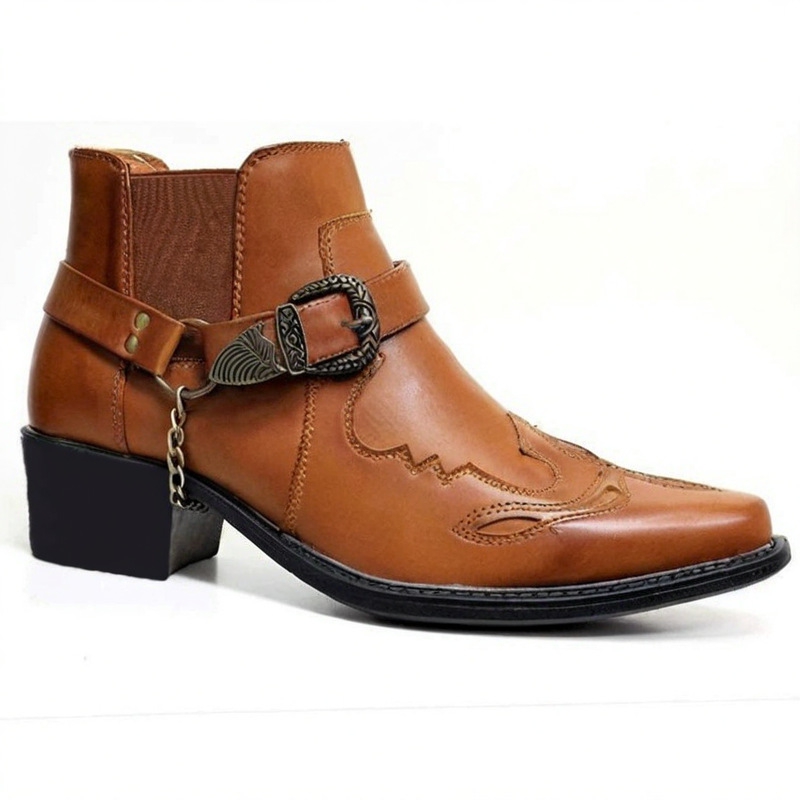Vintage Fashion Mens - Bottes de cowboy vintage pour hommes,