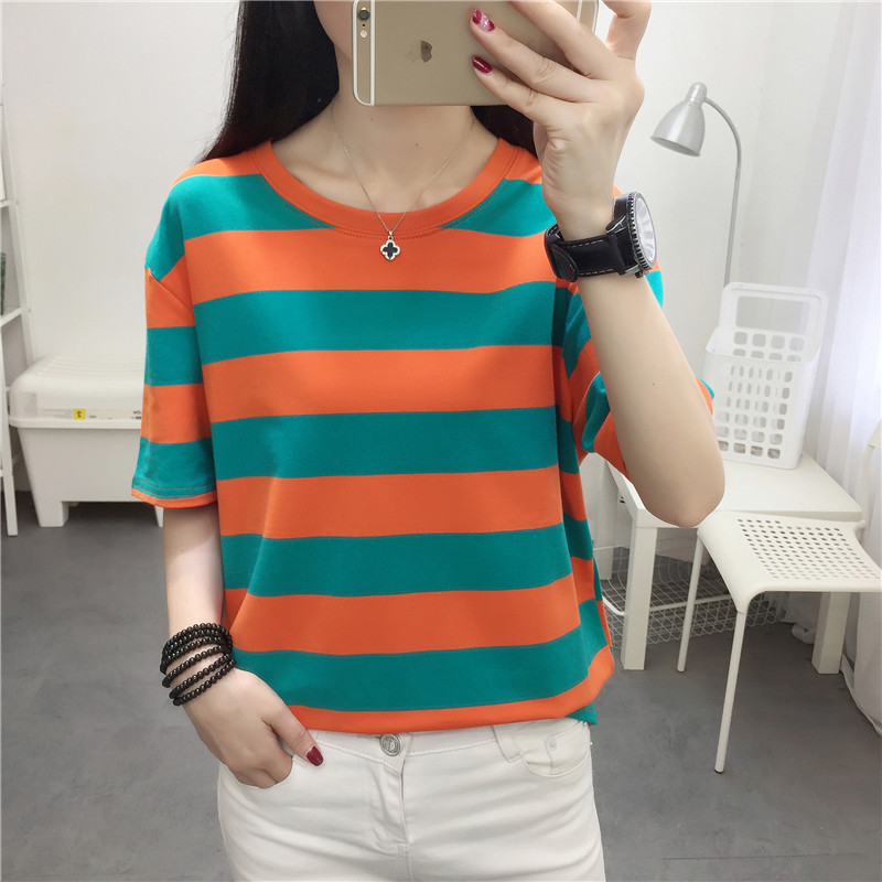 T-shirt tendance rayé à manche - Vintage Fashion Influencer avis et prix