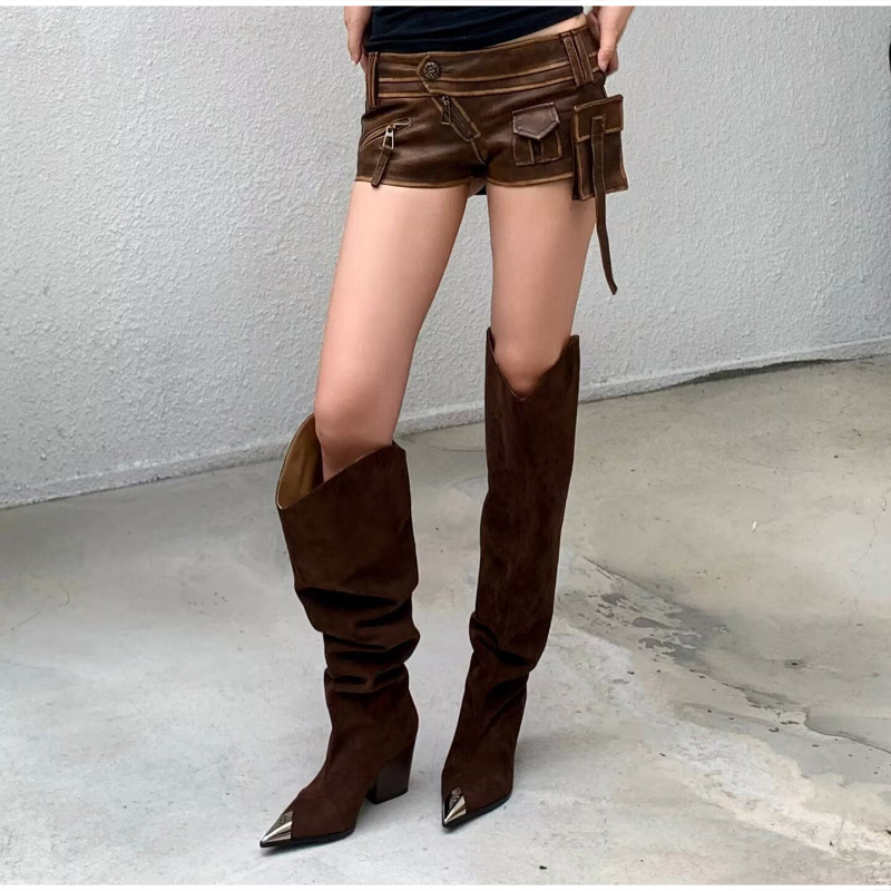 Bottes souples plissées à impr - Vintage Fashion Design avis et prix