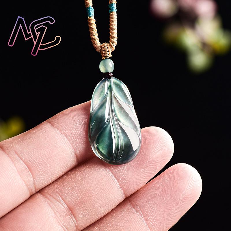 Pendentif feuille de jadéite d - Vintage Fashion Design avis et prix