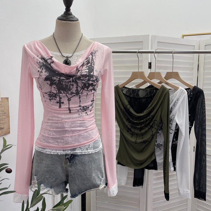 Femmes décontracté dentelle ép - Tie Dye Shirt Vintage avis et prix