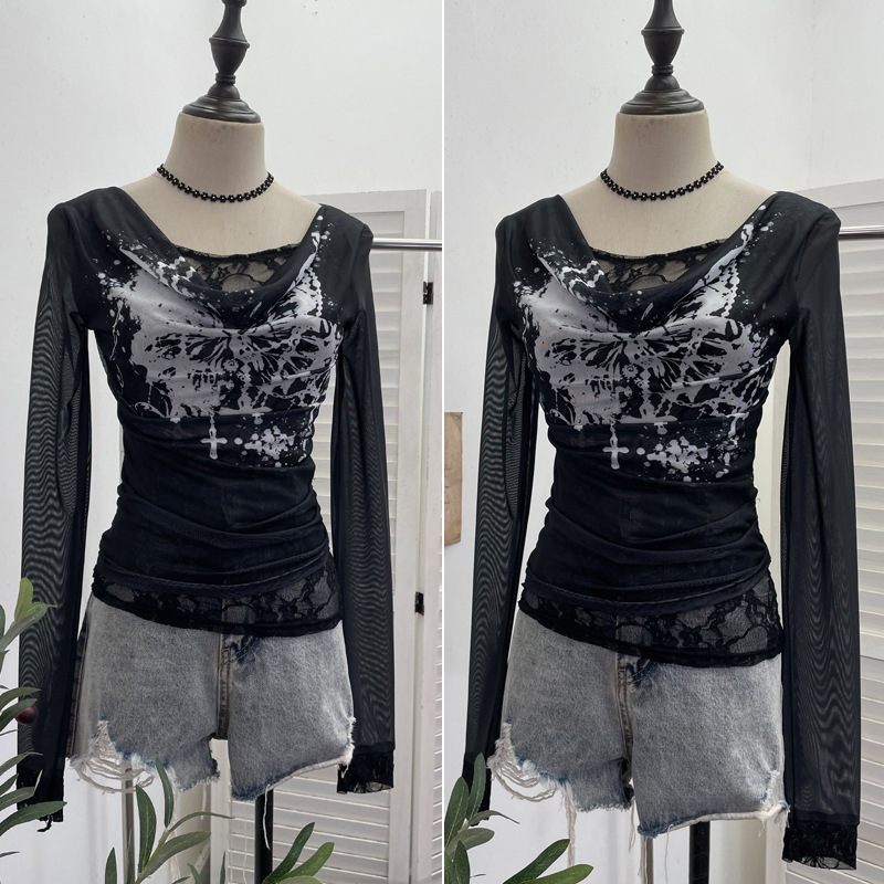 Femmes décontracté dentelle ép - Tie Dye Shirt Vintage avis et prix